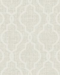 Geometric Jute White Quatrefoil Wallpaper by   