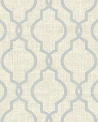 Geometric Jute Grey Quatrefoil Wallpaper by  Brewster Wallcovering 
