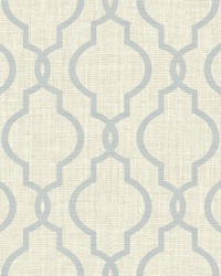 Geometric Jute Grey Quatrefoil Wallpaper by   