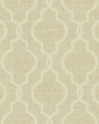 Geometric Jute Gold Quatrefoil Wallpaper by   