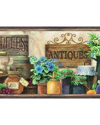 Brittany Black Herbs Antiques Portrait Border by   