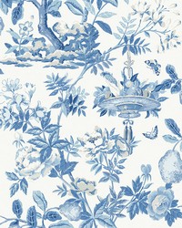 Delft Shantung Garden Scalamandre Self Adhesive Wallpaper SCS3842 by  Brewster Wallcovering 