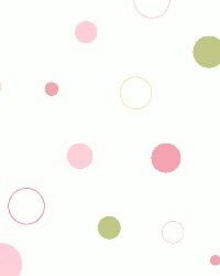 Wobbles Pink Geometric Toss Wallpaper by   