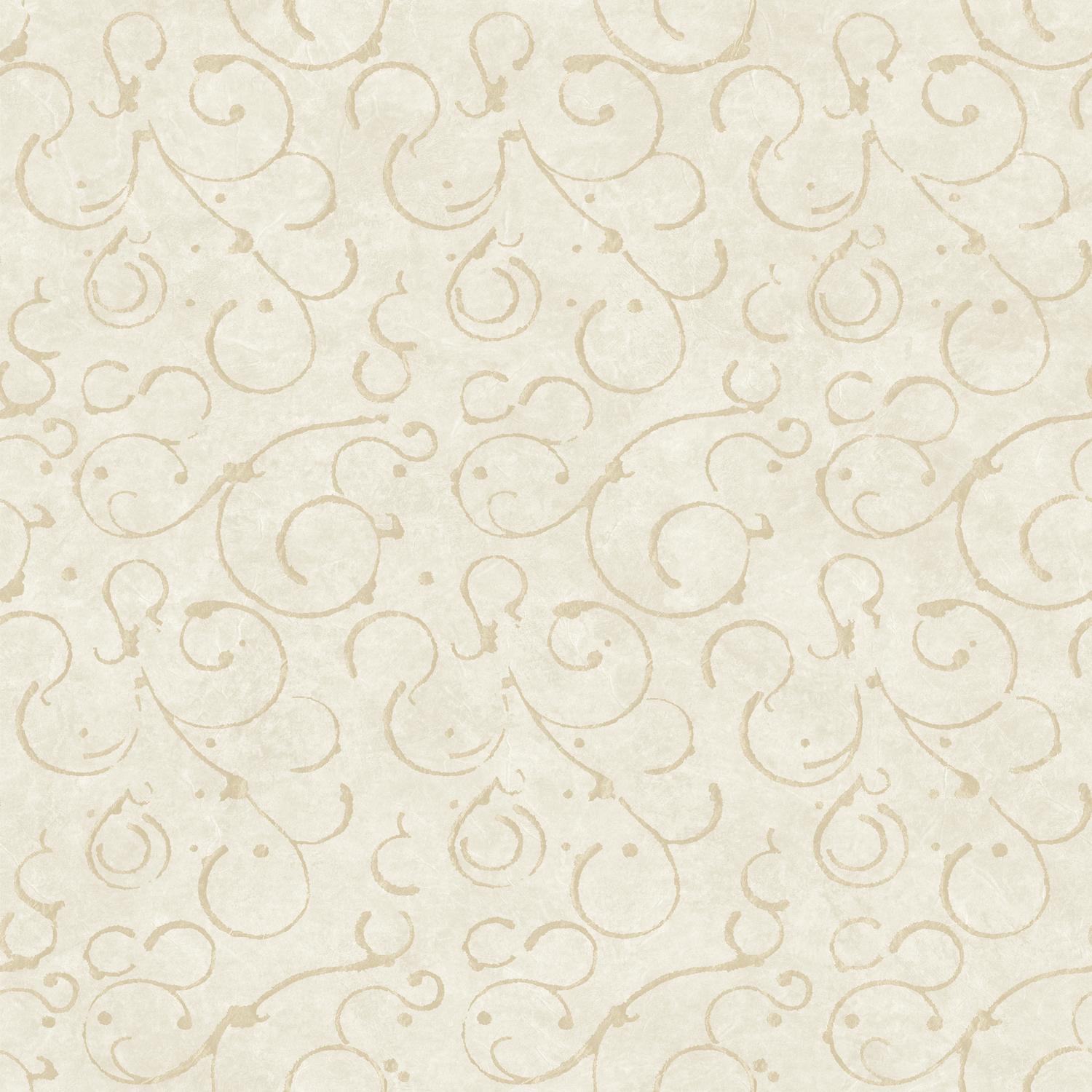 Brewster Wallcovering Shin Silver Golden Scroll Texture Wallpaper Wallpaper
