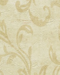 Plume Buttered Modern Scroll Wallpaper by   