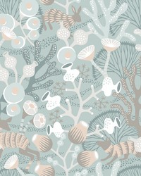 Korall Teal Meadow Wallpaper by   