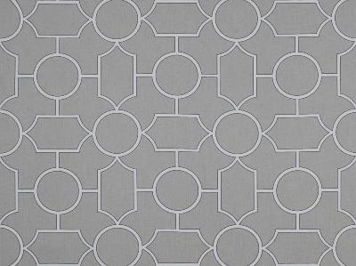 Baldwin 9 Graphite Grey COTTON Fire Rated Fabric Geometric  Lattice and Fretwork   Fabric
