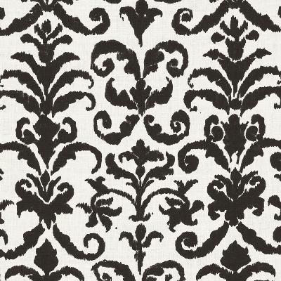 Ralph Lauren Finsbury Damask Gesso in NEUTRAL BOOK Black Linen Modern Contemporary Damask Printed Linen 