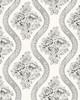 York Wallcovering Magnolia Home Coverlet Floral Removable Wallpaper black/off white